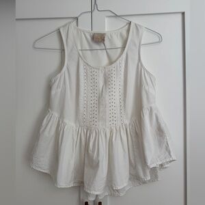 Vanessa Virginia cream eyelet top